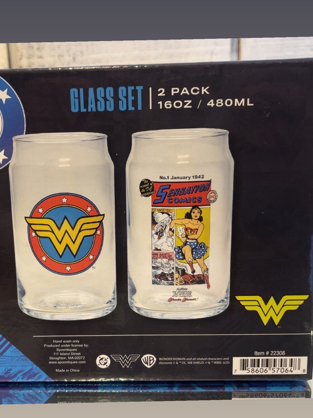 NIB Wonder Woman 2-Pack Glass Set - Picture 7 of 11